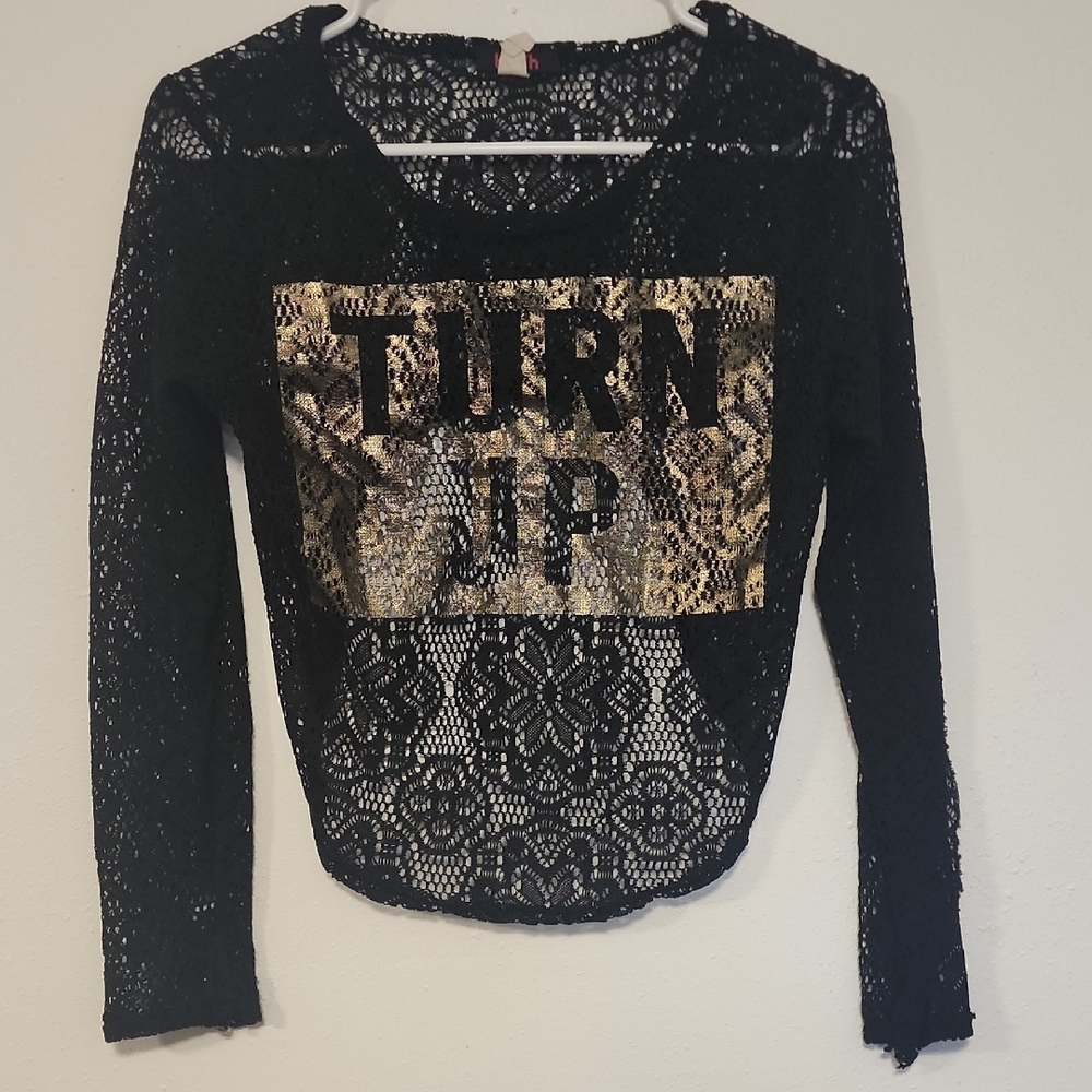 Blush Black Lace Top